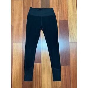 Alo yoga black leggings full length ribbed waist ankle women’s medium athleisure